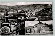 97236 W8701 Randersacker Gebrauchsspuren Boxbeutel Weinglas Gasthaus Krone Fotomontage