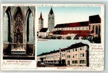 85368 W8052 Moosburg a d Isar 1902 - Hochaltar der Münsterkirche Kirchplatz Marienplatz Mariensäule