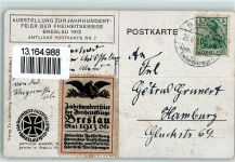 Breslau Wroclaw 1913 Künstlerkarte Ausstellung zur Jahrhundertfeier der Freiheitskriege Nr. 7 + Sonderstempel