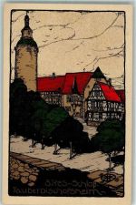 97941 W6972 Tauberbischofsheim Gebrauchsspuren Altes Schloss Künstlersteindruck