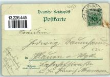 Neisse Nysa 1898 Karte beschädigt Kämmerer-Gebäude Post Lithographie Mondschein