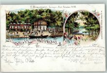 10115 W1000 Wannsee Gebrauchsspuren Gruss aus - Lithographie - Restauration Moorlake