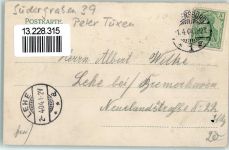 24937 W2390 Flensburg 1904 Karte beschädigt Restaurant Hohenzollern