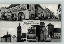 74842 W6959 Billigheim , Baden - Marktplatz, Hauptstraße, Obertor, Gasthaus u. Metzgerei Fritz Hauck , gute Erhaltung AK