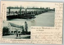 77963 W7635 Ottenheim , Schwarzw 1902 - Rheinbrücke Gasthaus