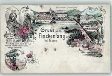 01809 O8301 Maxen Lithographie 1900 Finckenfang Porträt v. Daun v. Finck Etablissement