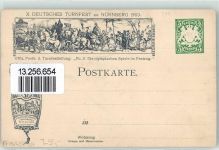 W8500 Nürnberg X. Deutsches Turnfest 1903 Offiz. Postkarte der Festleitung Nr 3 Die olympischen Spiele im Festzug Aus dem Festzug Erste Gruppe Privatganzsache Lithographie