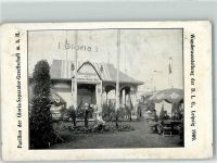 O7000 Leipzig Wanderausstellung der D.L.G. Pavillon der Gloria-Separator-Gesellsch. Landwirtschaft Werbung 1909 Gebrauchsspuren