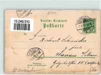 64283 W6100 Darmstadt 1899 Lithographie Johanniskirche Marktplatz Stadtkirche Wappen