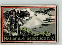 National Flugspende 1912 Flugzeuge Schwarz-Weiß-Rot Spende Gebrauchsspuren