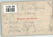 Künstler Akt Studie Bildkarte FKK KEINE AK