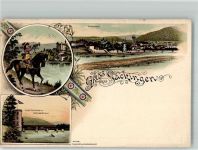 79713 W7880 Bad Säckingen Lithographie Sagen Trompeter Schwefelturm Rheinbrücke