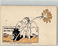 W3000 Hannover Engel Sammelbüchse sign. Hengeler, A. Blumentag 1911 Gebrauchsspuren