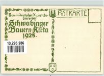 W8000 Schwabing Verein Dt. Kunststudierender Schwabinger Bauern-Kirta Kunstgeschichte München 1925