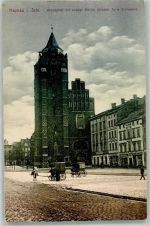 Haynau Chojnow 1909 Foto AK Ev. Kirche Marktplatz