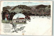 37431 W3422 Bad Lauterberg im Harz Gebrauchsspuren Der Hausberg Gasthaus auf dem Hausberg Gedicht Lithographie
