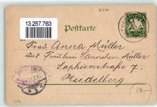 67433 W6730 Neustadt an der Weinstraße 1897 Gebrauchsspuren Ev. Kirche Neustadter-Tal Bahnhof Wolfsburg Königsmühle Wasserfontaine Lithographie