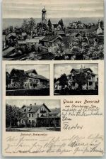 82347 W8139 Bernried , Starnberger See 1904 Gebrauchsspuren Bahnhof-Gasthaus