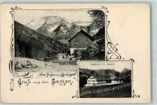 87534 W8974 Steibis - Gruss aus den Bergen - Gasthaus Brunhold Posthilfstelle Steibis Taxe Oberstaufen