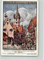 Obernai Oberehnheim Kappelturm Storchennest Prozession Elsässische und Lothringische Eisenbahn Künstlerkarte Hansi (Waltz) 1933 Gebrauchsspuren