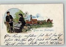 86720 W8860 Nördlingen 1902 - sign K. Fuchs - Ort und Trachten AK