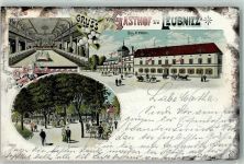 08412 O9627 Leubnitz , Sachs 1901 Lithographie Gasthaus Bes P. Preil