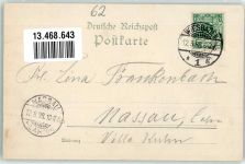 65183 W6200 Wiesbaden 1898 Lithographie Blick zum Rhein Gasthaus Taunusblick