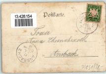 W8510 Fürth , Bay + Sonderstempel AK Sängerfest 1898 Gebrauchsspuren