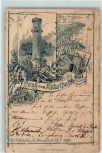 Kickelhahn 1894 Gebrauchsspuren Aussichtsturm Goethehäuschen Vorläufer Lithographie