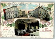04643 O7230 Geithain 1908 Gebrauchsspuren Hotel Altenburg Speisesaal
