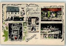 01768 O8245 Glashütte , Sachs Lithographie Kristallhallen Zwerge Gasthaus Bürgerschank