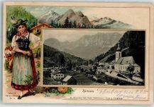 83486 W8243 Ramsau b. Berchtesgaden Prägedruck Bauernmädchen Tracht Serie IV Nr. 2