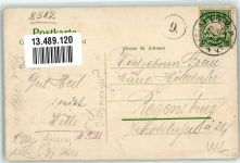 84130 W8312 Dingolfing 1909 Gebrauchsspuren Schwammerl und Herz Gedicht in 4 Teilen
