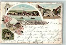 15377 O1276 Buckow , Märkische Schweiz 1898 Lithographie Marktplatz Am Werder Eckhardt Haus See