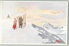 Skifahrer machen Rast Verlag Vouga & Cie Nr. 140 Pellegrini, C.