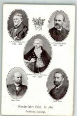 04654 O7233 Frohburg 1907 - Wanderfahrt 1907 Portraitaufnahmen