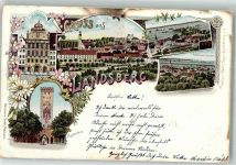 86899 W8910 Landsberg a. Lech Lithographie Bayertor Rathaus Sardauer Vorstadt Katharinen Vorstadt