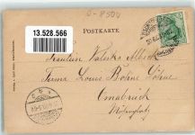 01877 O8500 Bischofswerda 1903 Passepartout Wappen Bahnhof