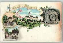96197 W8601 Sanspareil 1907 Lithographie Theater Burg Gasthaus Münch