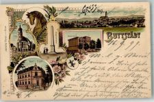99628 O5232 Buttstädt 1899 Lithographie Kaiserl., Post Kriegerdenkmal Pferdekopf Sophienschule