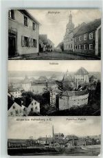 95691 W8591 Hohenberg a d Eger 1909 Gebrauchsspuren Marktplatz Schloss Porzellan Fabrik