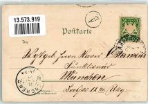 94447 W8350 Plattling 1901 Lithographie Feldweg Kirche St. Magdalena