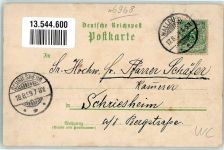 74731 W6968 Walldürn 1899 Lithographie Amthaus Bahnhofstraße Post