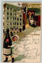 10115 W1000 Charlottenburg 1904 Gebrauchsspuren Prägedruck Wendeborn's Weinstuben Sektflasche