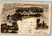 38315 W3342 Hornburg , Kr Wolfenbüttel 1899 Gebrauchsspuren Lithographie Am Markt Burgruine Alte Hornburg Bahnhof Kriegerdenkmal