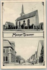 91477 W8536 Markt Bibart 1908 - Kirche Hauptstraße Neues Schulhaus