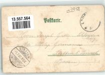 88471 W7958 Laupheim 1900 Gebrauchsspuren Lithographie Kath. Schulhaus Rathaus