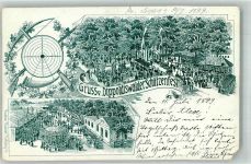 01744 O8230 Dippoldiswalde 1899 Gebrauchsspuren Lithographie Dippoldiswalder Schützenfest Eckschaden
