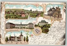 48712 W4423 Büren 1899 Lithographie Seminar-Kirche Kath. Lehrerseminar Erpernburg