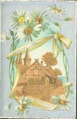 W5657 Haan , Rheinl Korkrelief Ort lt. Stempel Schrift auf Silberfolie verblasst Korkkarte 1902